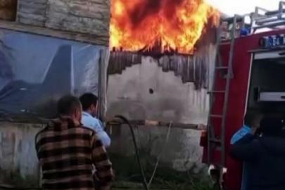 Ev ve samanlık alev topuna döndü