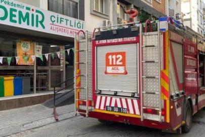 Markette çıkan yangın panikletti