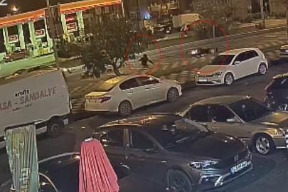 Metrelerce sürüklendi, kazayı yara almadan atlattı: O anlar kamerada