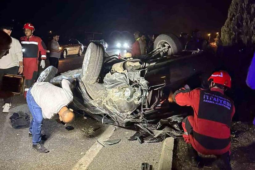 Takla atan araçta sürücü hafif yaralandı