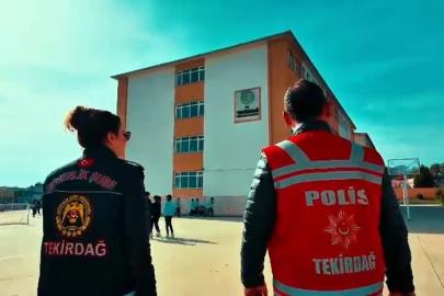 Tekirdağ’da polis ekiplerinden okullarda geniş çaplı denetim