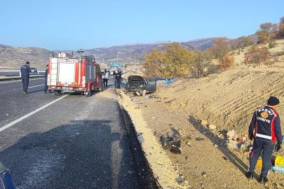 Adıyaman’da otomobil şarampole yuvarlandı