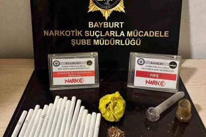 Bayburt’ta yapılan uyuşturucu operasyonunda bonzai ve lyrica ele geçirildi