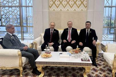 Cumhurbaşkanı Erdoğan, Putin, Şerif ve Berdimuhammedov ile görüştü