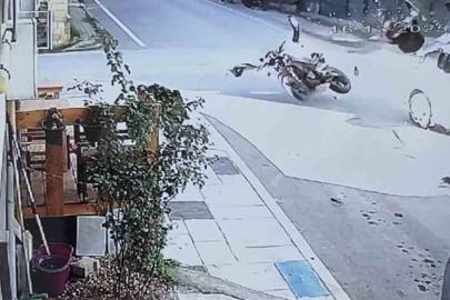 Edirne’de motosiklet sürücüsünün hayatını kaybettiği feci kaza kamerada