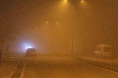 Elazığ’da gece saatlerinde yoğun sis