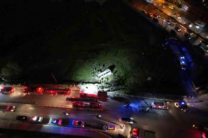 Esenyurt’ta servis minibüsünün kaza yaptığı bölge havadan görüntülendi