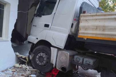 Freni boşalan tır, direk ve otomobile ardından fırına çarptı: 5 keçi telef oldu