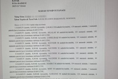 Kavak Belediyesi’ne ait 10 taşınmaza haciz