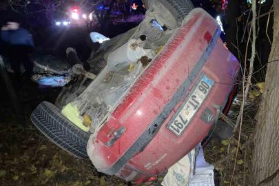 Kontrolden çıkan otomobil kayısı bahçesine uçtu: 1 yaralı