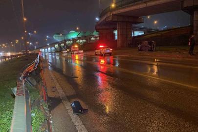 Kontrolden çıkan otomobil takla attı: Sürücü burnu bile kanamadan kurtuldu