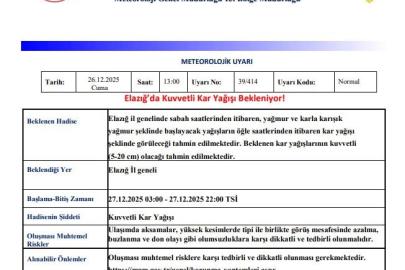 Meteorolojiden 3 için kuvvetli kar yağışı uyarısı