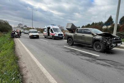 Muratlı Sanayi Sitesi önünde trafik kazası: 1 yaralı