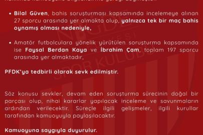 Niğde Belediyespor’dan futbolcularla ilgili bahis soruşturmasına ilişkin açıklama