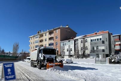 Palandöken Belediyesi karla mücadelede sahada