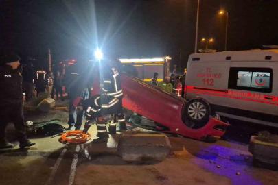 Polisten kaçan araç takla attı: 3 yaralı