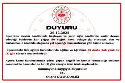 Şavşat’ta kar yağışı nedeniyle eğitime 1 gün ara verildi