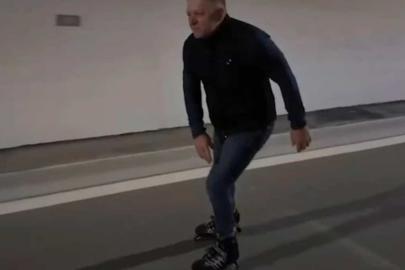 Slovakya Başbakanı Fico, ülkenin en uzun tünelinde paten kaydı 