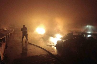 Sorgun’da semt pazarında yangın