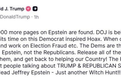 Trump’tan Adalet Bakanlığı’na Epstein belgeleri çağrısı: "Hepsinin isimlerini açıklayıp ülkeye hizmete geri dönün"