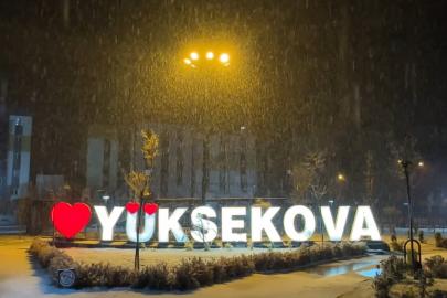 Yüksekova’da lapa lapa kar yağışı