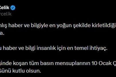 AK Parti Sözcüsü Çelik’ten 10 Ocak Çalışan Gazeteciler Günü mesajı