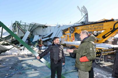 Başkan Gülpınar, hasar gören işyerlerini yerinde inceledi