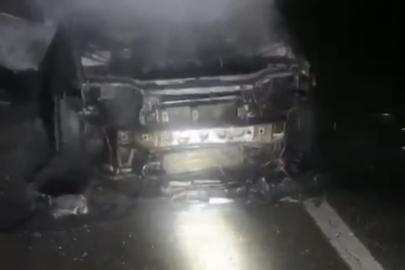 Batman-Diyarbakır karayolunda araç yangını