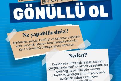 Kayseri Kent Konseyi’nde Kent Gönüllüleri Başvuruları başladı