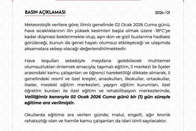 Niğde’de eğitime 1 gün ara verildi