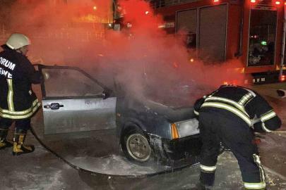 Otomobili küle dönmekten itfaiye kurtardı