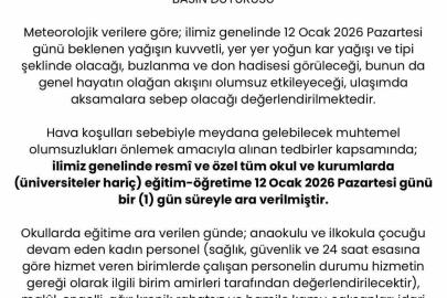 Sakarya’da eğitime kar tatili