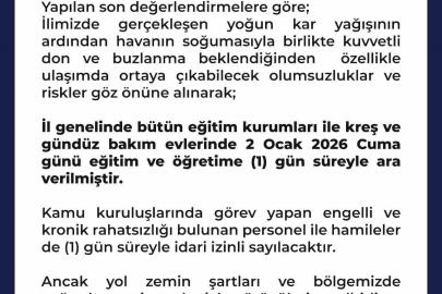 Şanlıurfa’da eğitime 1 gün ara verildi