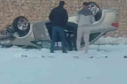 Siirt’te takla atan otomobilin sürücüsü yaralandı