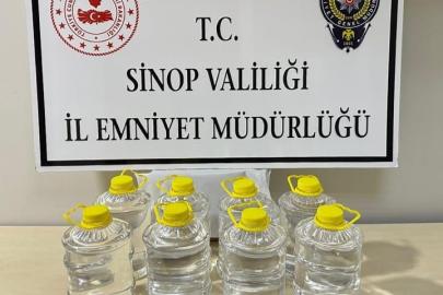 Sinop’ta 20 litre etil alkol ele geçirildi