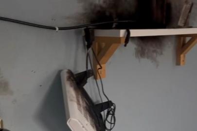 Turgutlu’da bir eve yıldırım düştü