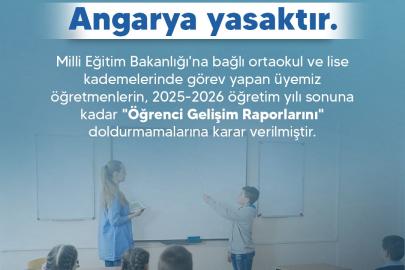 Türk Eğitim Sendikası: "Üyemiz öğretmenlerin, ‘Öğrenci Gelişim Raporlarını’ doldurmamalarına karar verilmiştir"